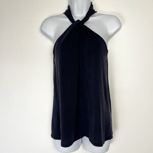 Crosby Women's Tank Top Halter Blouse Size S Navy Blue Sophisticated Classic